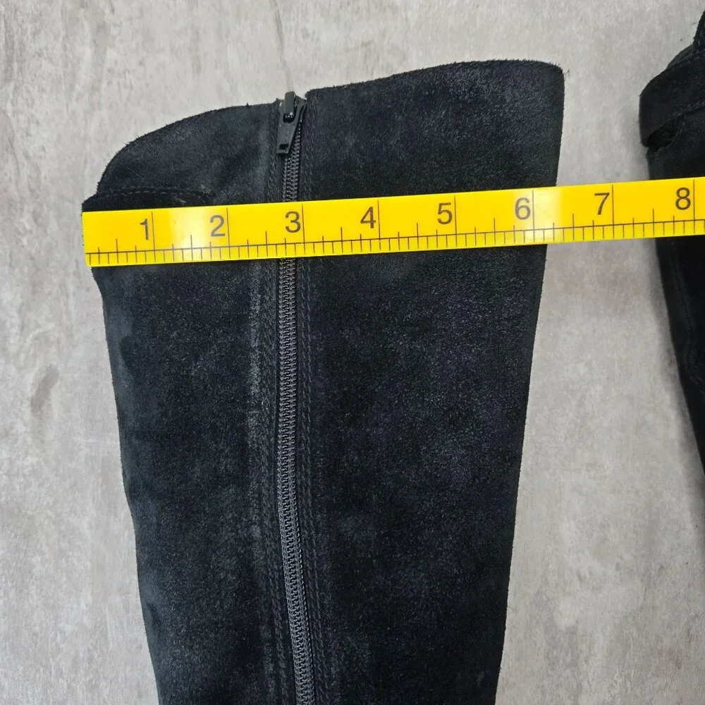 Born Knee High Boots‎ Size 8.5 Black Suede Equestrian Western Riding Tall Buckle